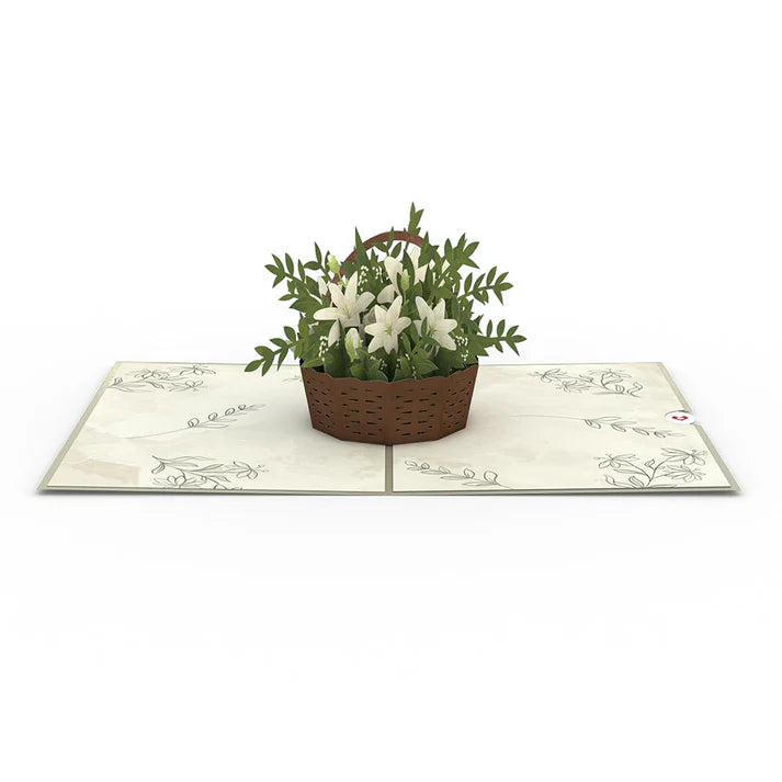 Lovepop White Flower Basket Pop-Up Card