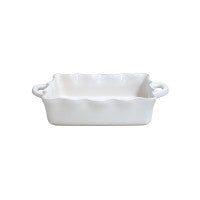 Casafina Cook & Host Ruffled Small Rectangular Baker, White