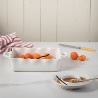 Casafina Cook & Host Ruffled Small Rectangular Baker, White