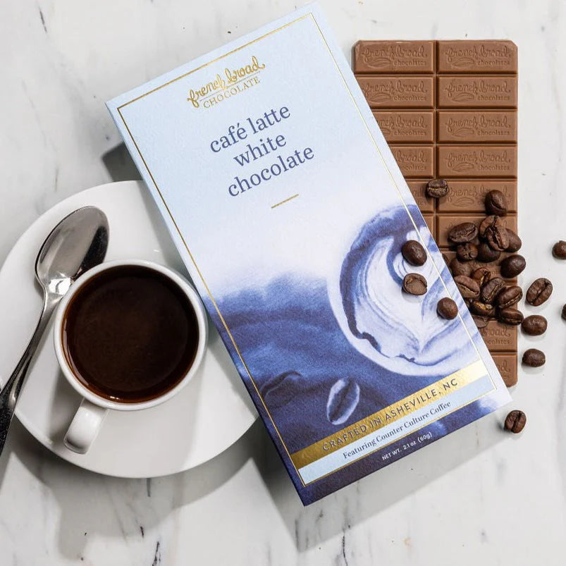 French Broad Chocolate Cafe Latte White Chocolate Bar