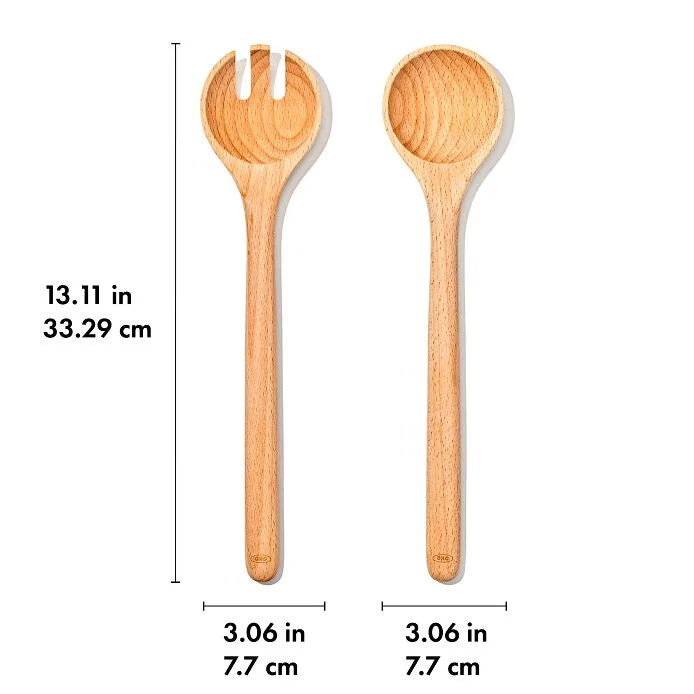 OXO Beechwood Salad Servers, 2 Piece Set
