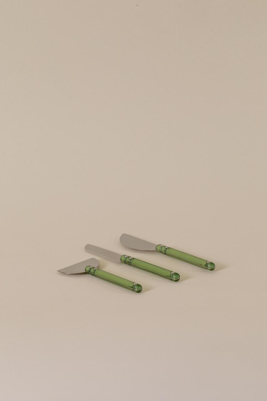 Holcomb Wedge Cheese Knives, Sage