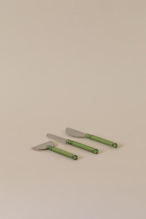 Holcomb Wedge Cheese Knives, Sage