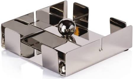 Basso Cocktail Napkin Holder, Nickel