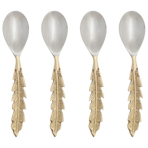 Gold Plume Spoons, Set of 4