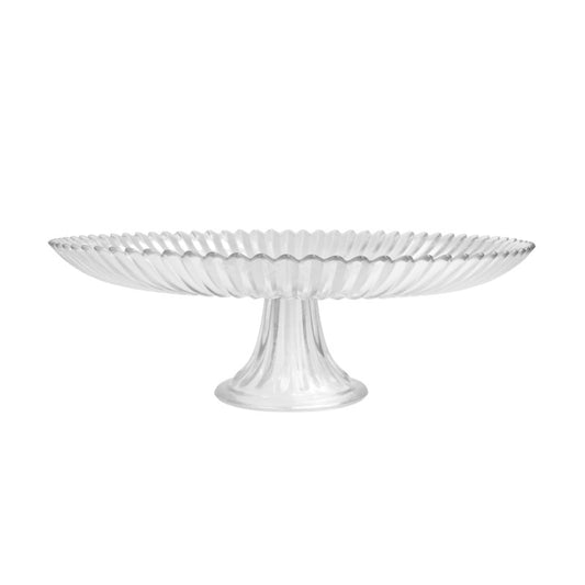 Archie Clear Glass Cake Stand, 13”