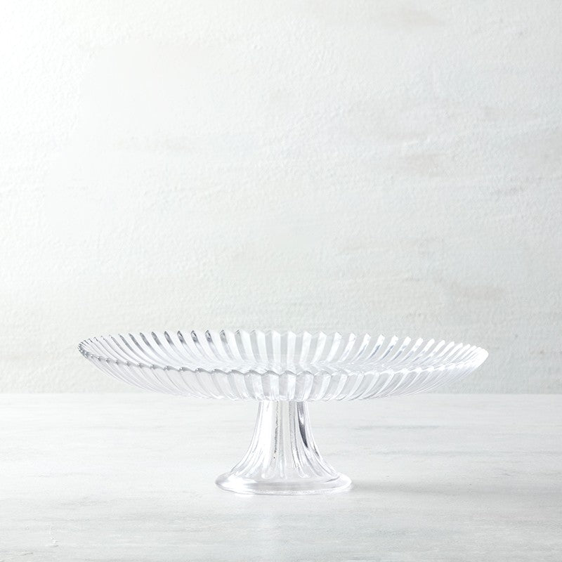 Archie Clear Glass Cake Stand, 13”