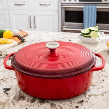 Lodge Red Oval Essential Enameled Dutch Oven, 7 qt