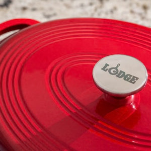 Lodge Red Oval Essential Enameled Dutch Oven, 7 qt
