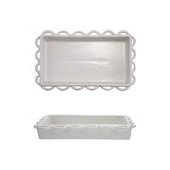 Scalloped Napkin Holder, White