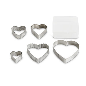 Mrs. Anderson's Baking Heart Cutter with Storage Container, Set of 5