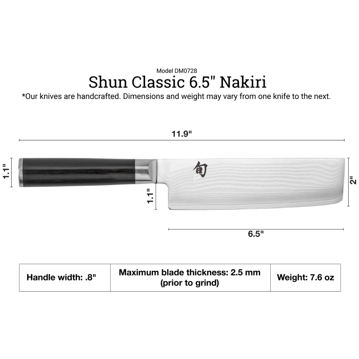 Shun Classic Nakiri Knife, 6.5”