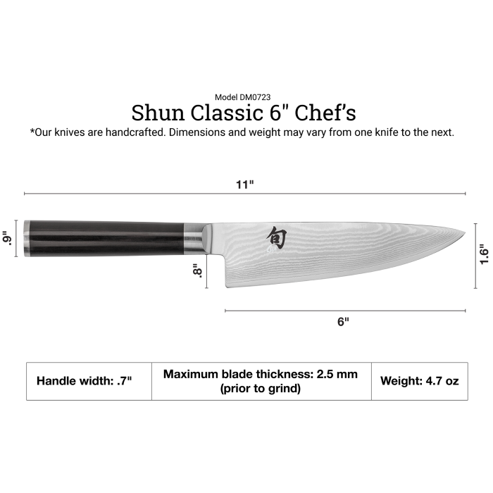 Shun Classic Chef's Knife, 6”