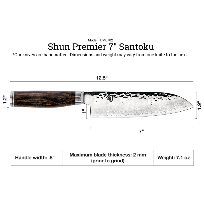 Shun Premier Santoku Knife, 7"