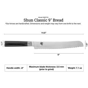 Shun Classic Serrated Bread Knife, 9”