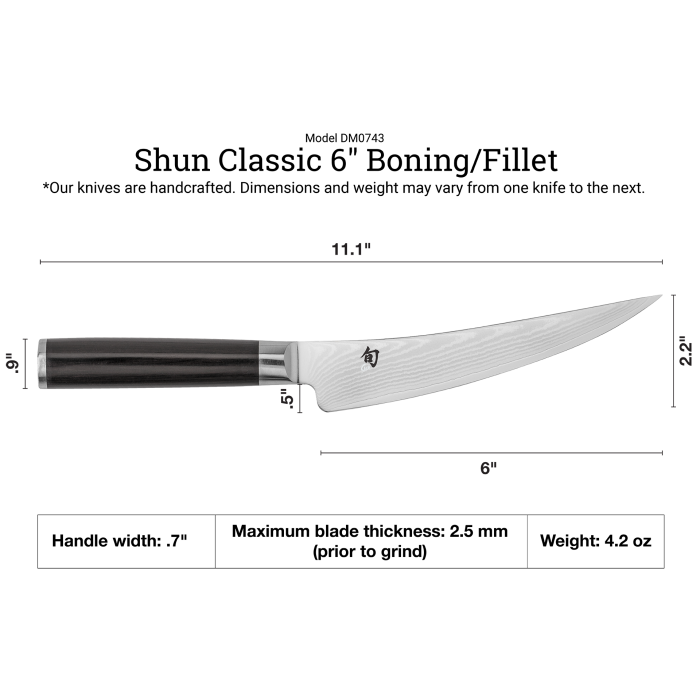 Shun Classic Boning/Filet Knife, 6”