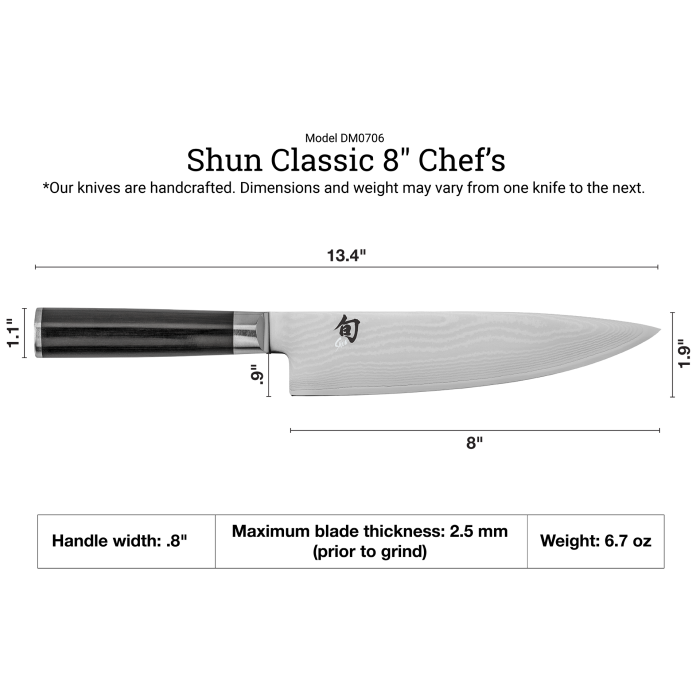Shun Classic Chef's Knife, 8"
