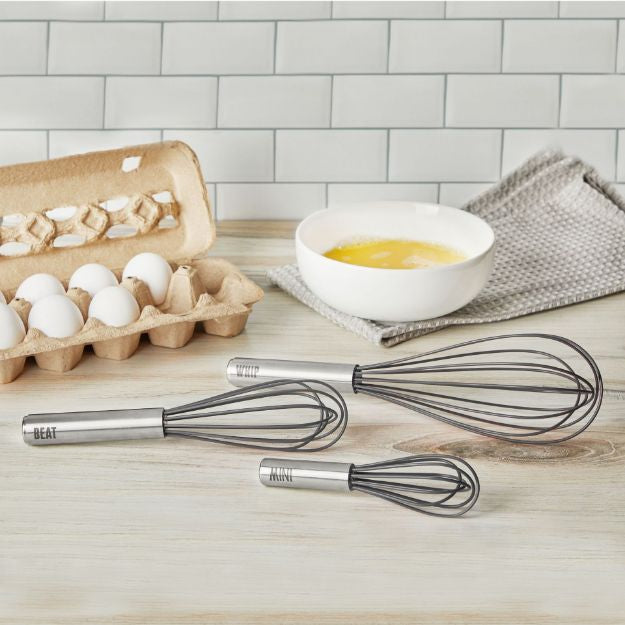 Tovolo Silicone Coated Stainless Steel Beat Whisk - Charcoal, 9”