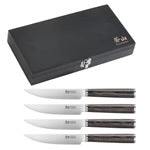 Cangshan Pakkawood Steak Knives Set w/ Wood Box, Set of 4