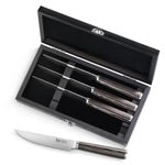 Cangshan Pakkawood Steak Knives Set w/ Wood Box, Set of 4