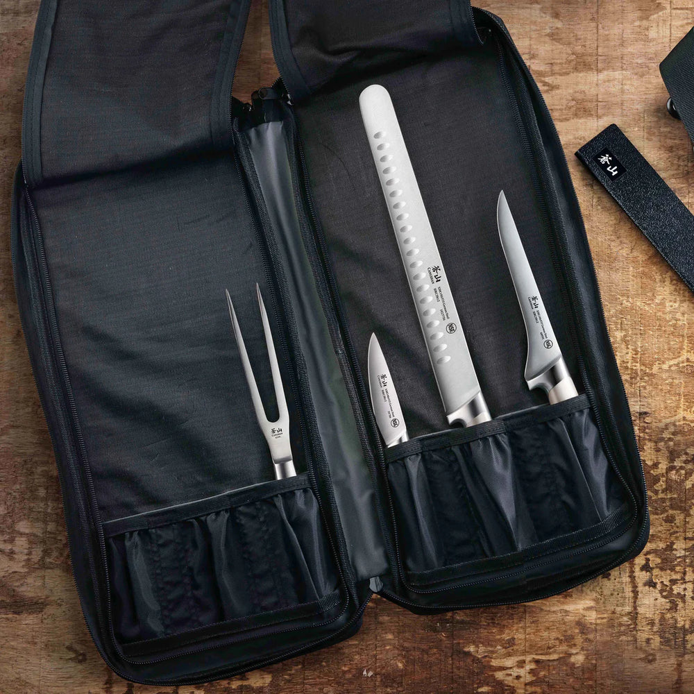 Cangshan 7-Piece Cut-Resistant Nylon Cutlery Knife Bag with Strap, Knives Not Included