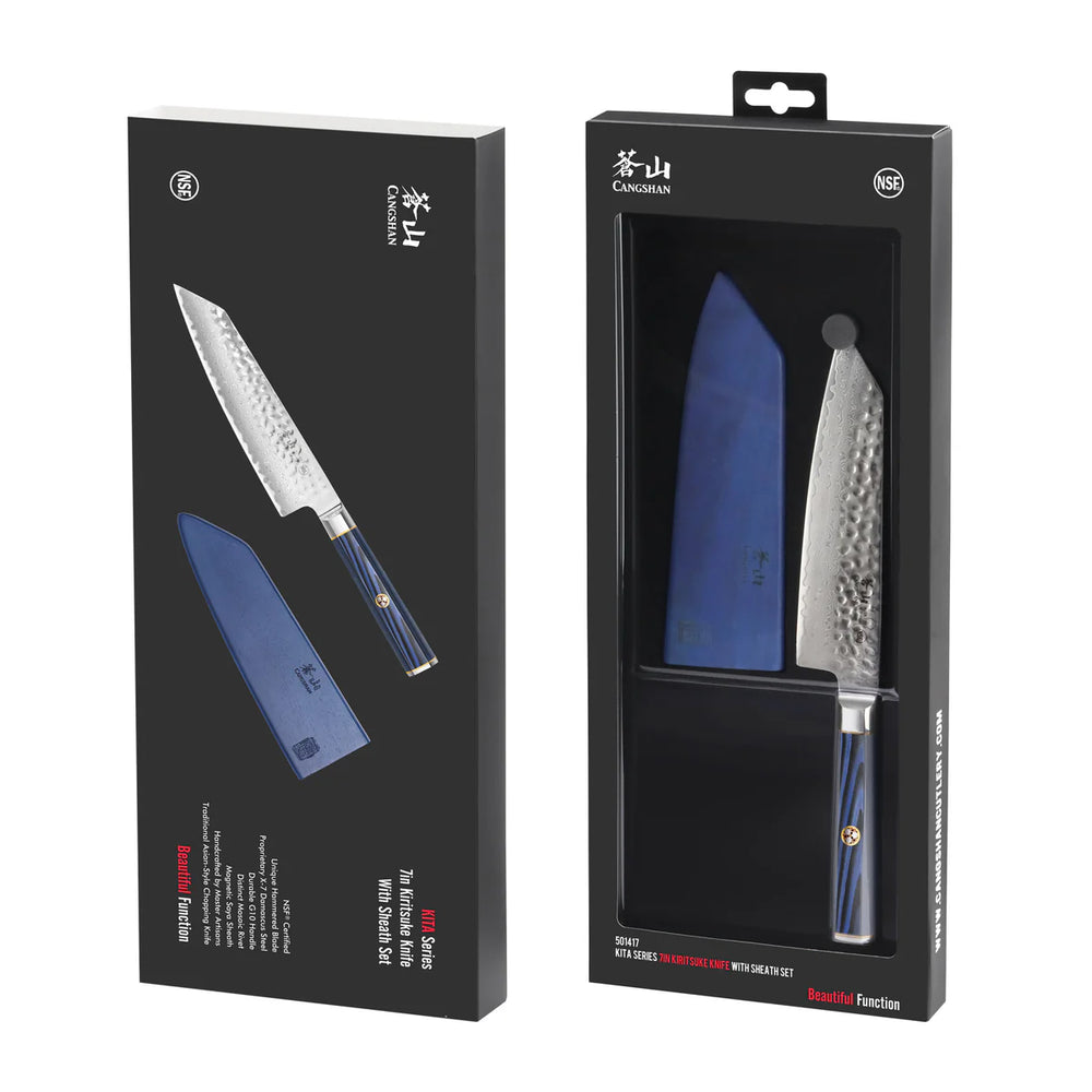 Cangshan KITA Blue Kiritsuke Knife with Sheath, 7”