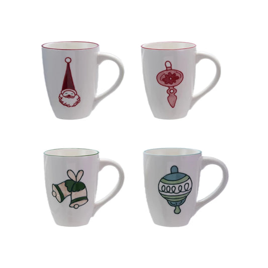 Hand-Painted Stoneware Mug, 4 Styles, 16oz
