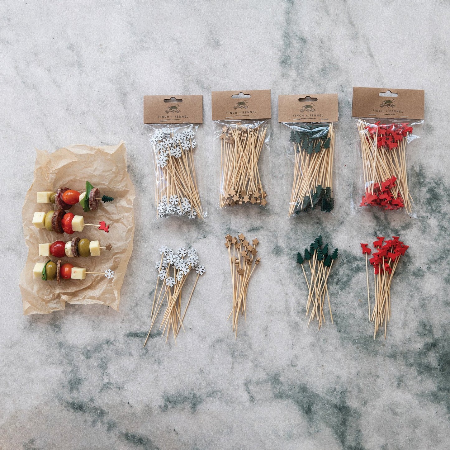 Finch + Fennel Bamboo Single Use Skewers, Set of 50