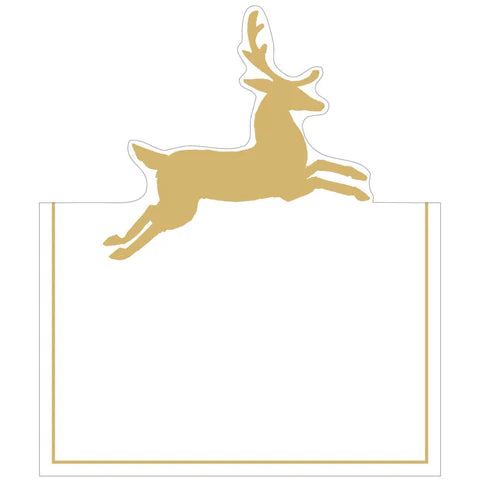 Caspari Leaping Deer Foil Place Cards, Set of 8