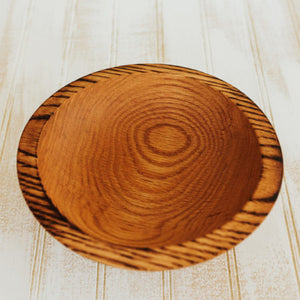 Torched Red Oak Bowl, 7.5”