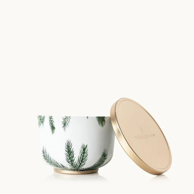 Thymes Frasier Fir Candle Tin with Gold Lid, 6.5oz