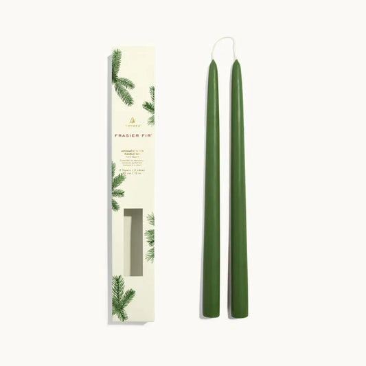 Thymes Frasier Fir 12” Taper Candle, Set of 2