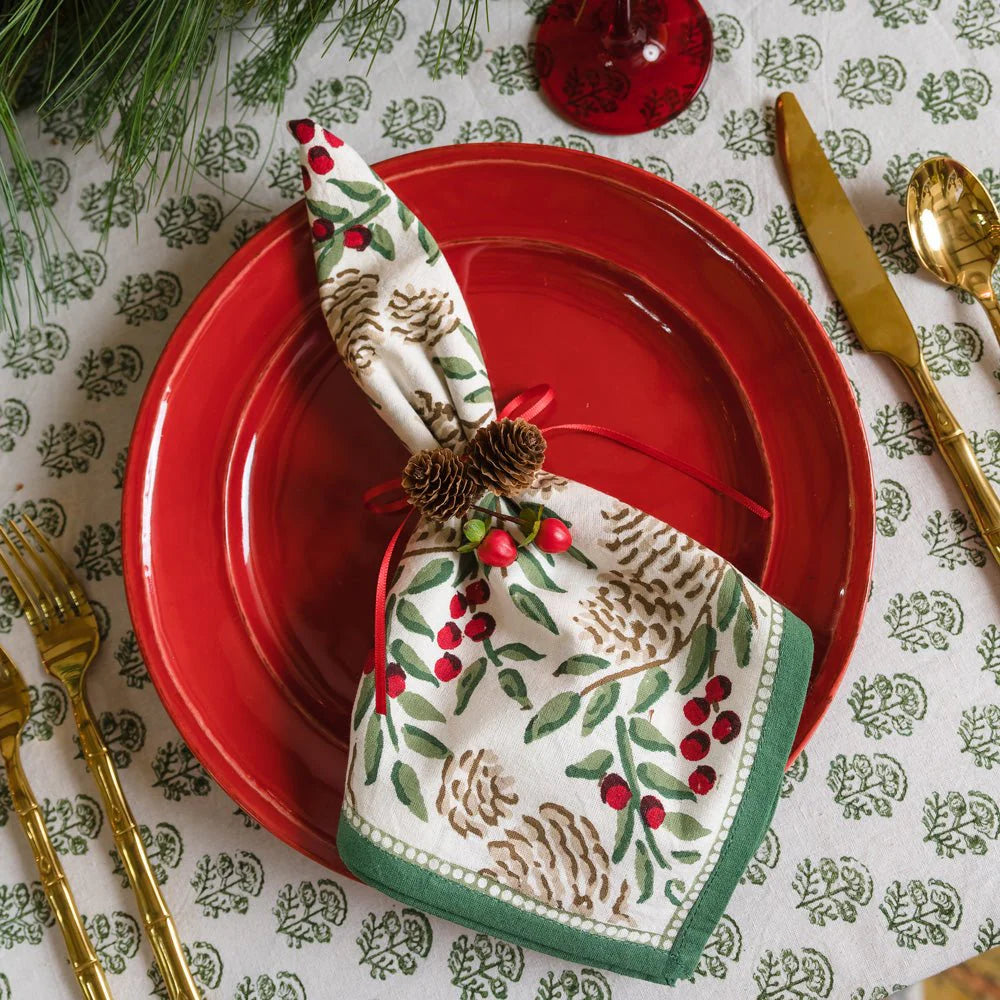 Pomegranate Christmas Garland Napkins, Set of 4