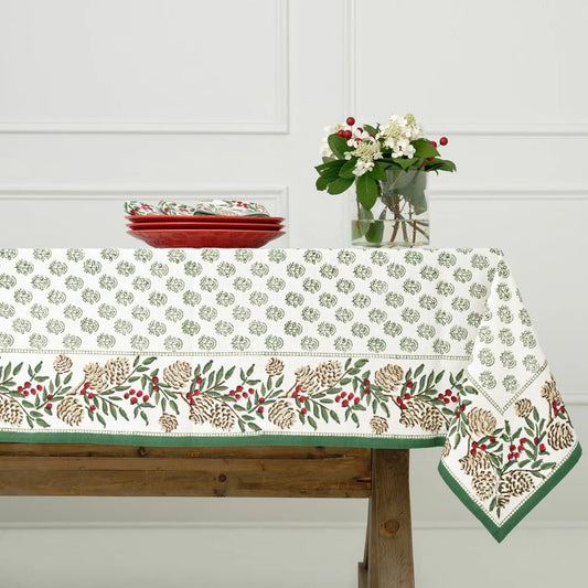 Pomegranate Christmas Garland Tablecloth