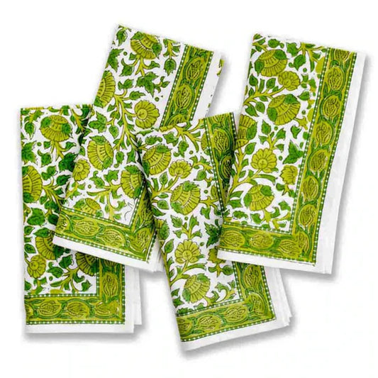 Pomegranate Jade Blossom Napkins, Set of 4
