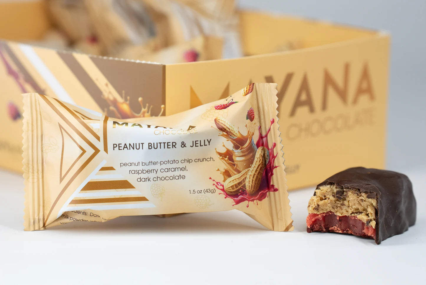 Mayana Chocolate Peanut Butter Jelly Mini Bar