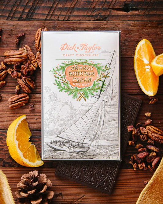 Dick Taylor Craft Chocolate Orange Bourbon Pecan 65%