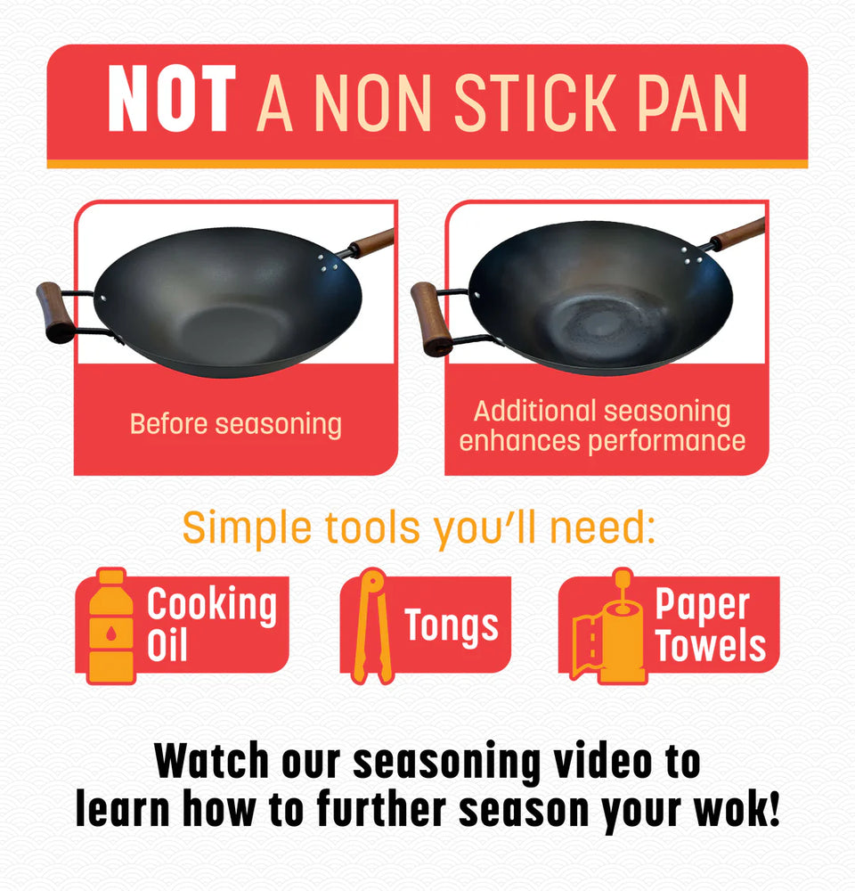 Joyce Chen Classic Series Carbon Steel Pre-Seasoned Stir Fry Pan