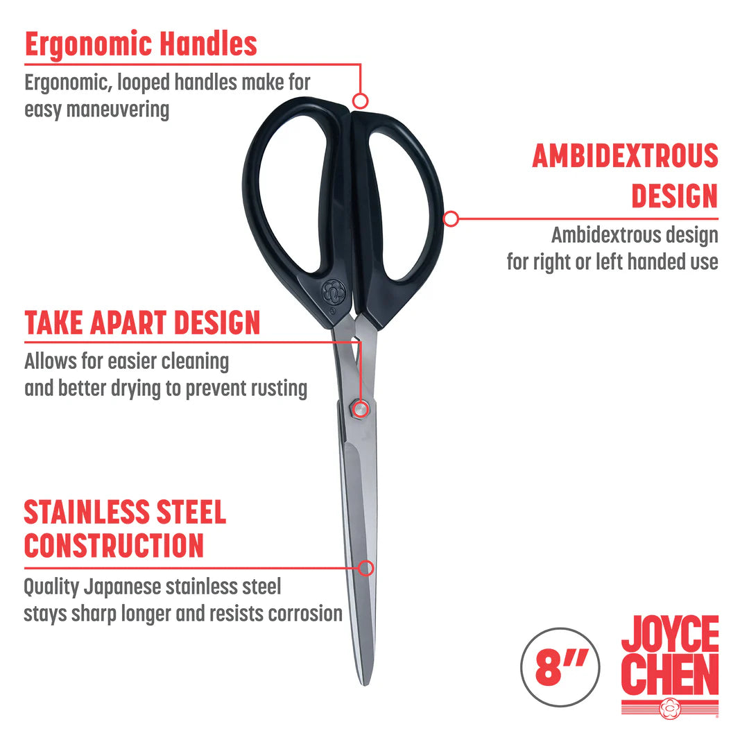 Joyce Chen Deluxe Unlimited Kitchen Scissors, 8”