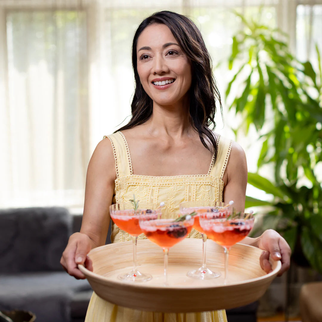 Lexa Bamboo Serving Tray with Handles, 16”