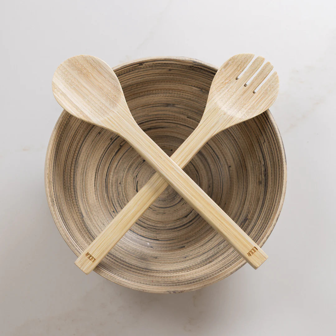 Lexa Bamboo Salad Utensil Set, Natural