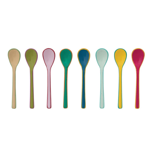 Stainless Steel Salt & Pepper Spoon with Colored Edge, Assorted