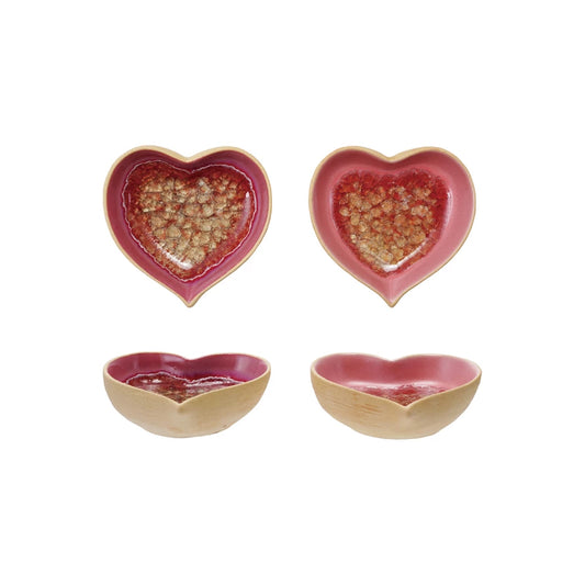 Stoneware Heart Shaped Ring Dish