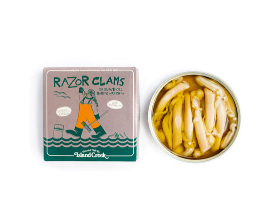Island Creek Razor Clams in Olive Oil, Chili and Garlic