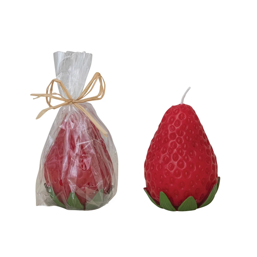 Strawberry Shaped Candle, 3”