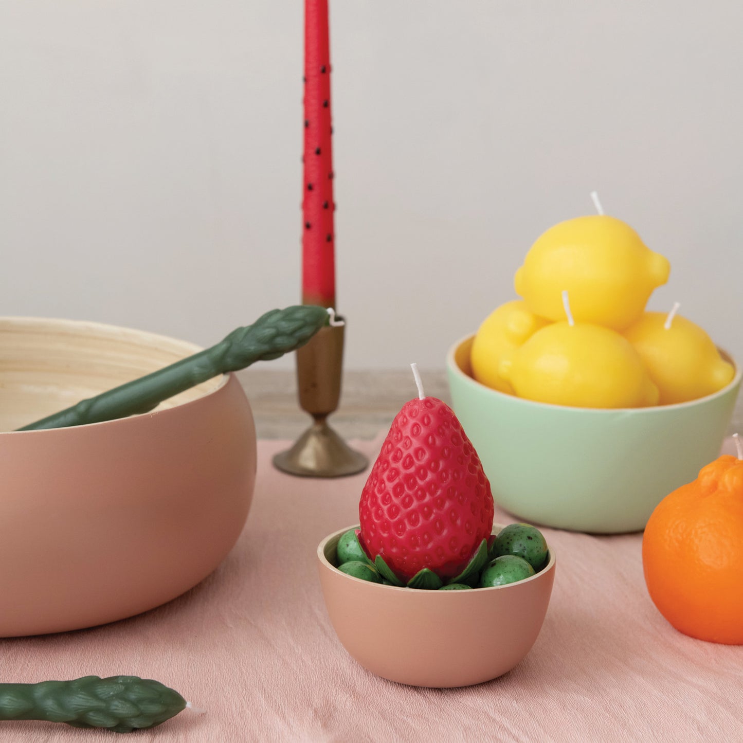 Strawberry Shaped Candle, 3”