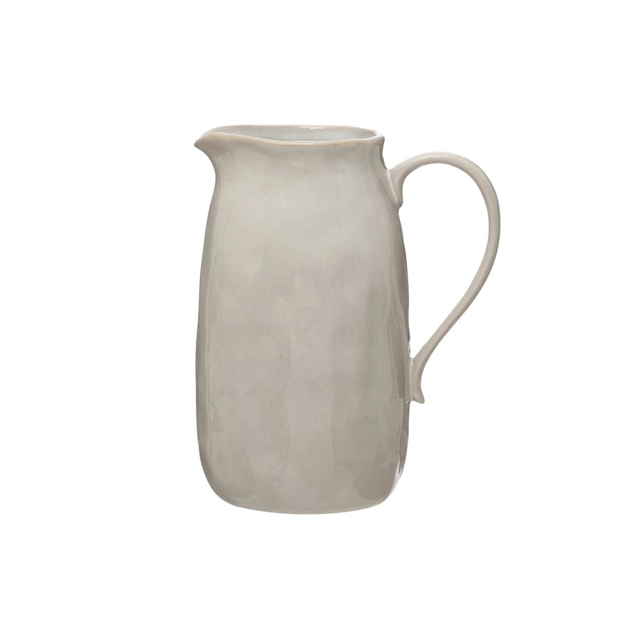 White Stoneware Pitcher, 96oz