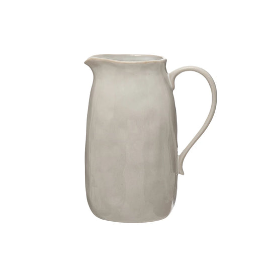 White Stoneware Pitcher, 96oz