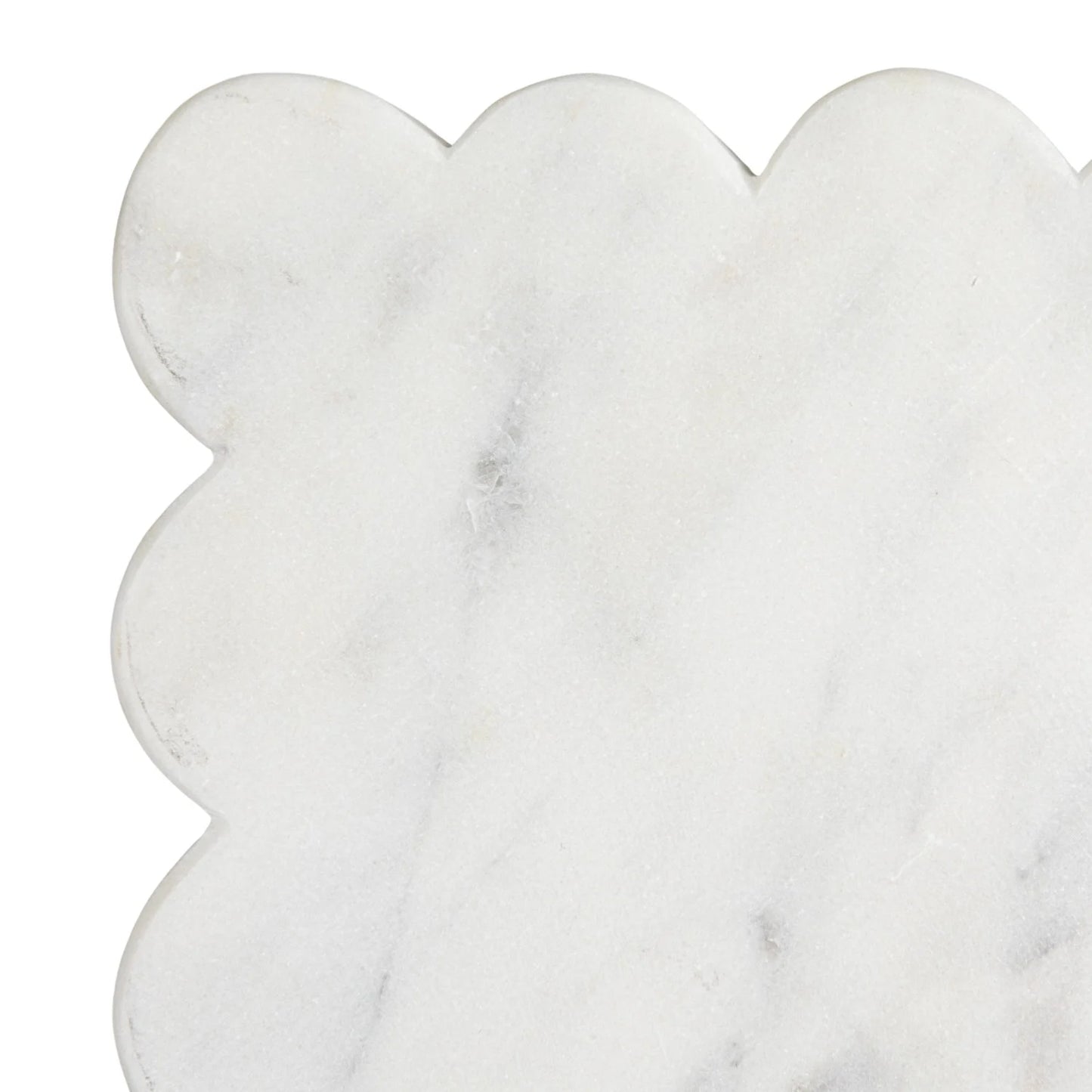 Marble Cheese/Cutting Board with Scalloped Edge, White