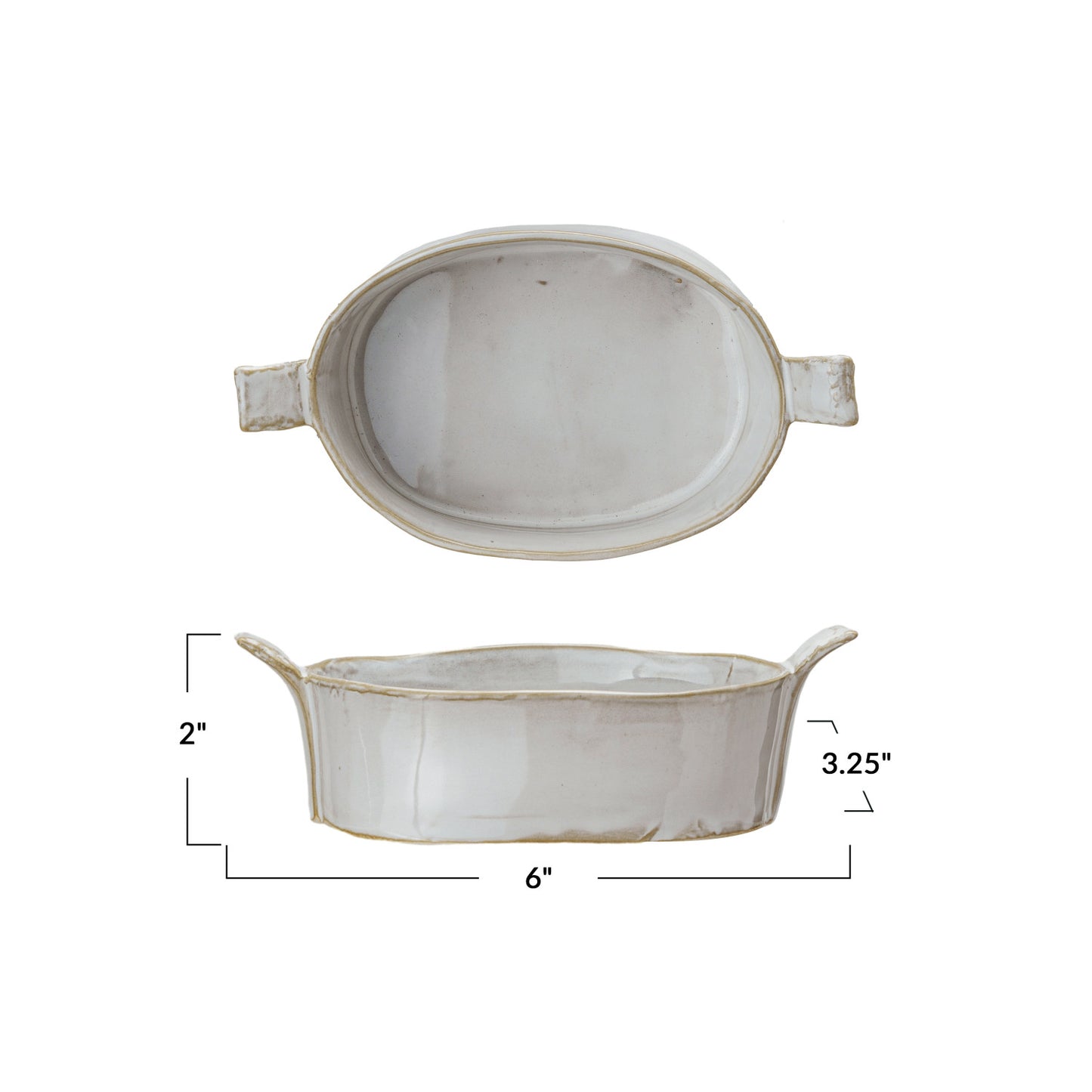 Stoneware Mini Baker with Handles, 7 oz